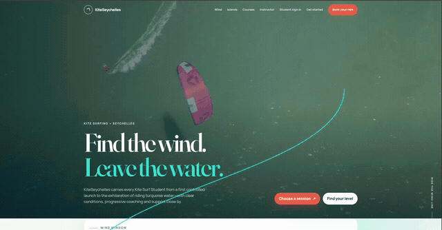 Kitesurf school landing page